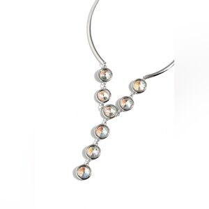 Elegant Silver and Iridescent Necklace